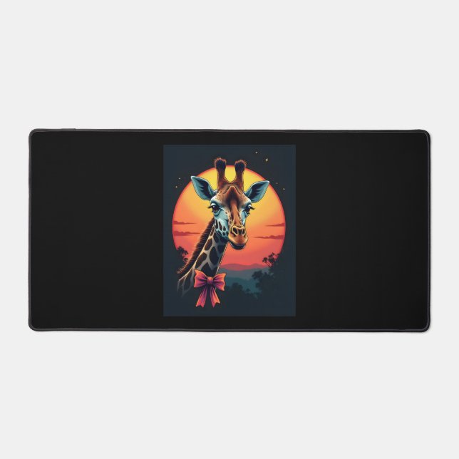 Giraffe Neck Like a Rollercoaster Run Funny Retro  Desk Mat (Front)