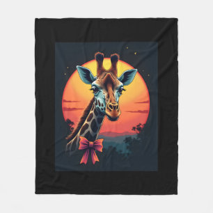 Giraffe Neck Like a Rollercoaster Run Funny Retro Fleece Blanket