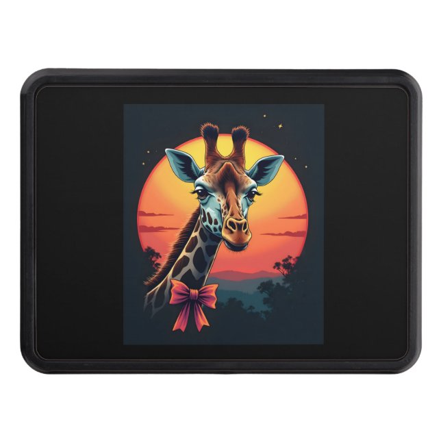 Giraffe Neck Like a Rollercoaster Run Funny Retro  Hitch Cover (Front)