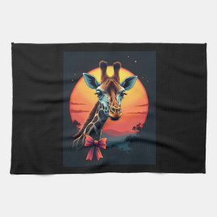 Giraffe Neck Like a Rollercoaster Run Funny Retro Kitchen Towel