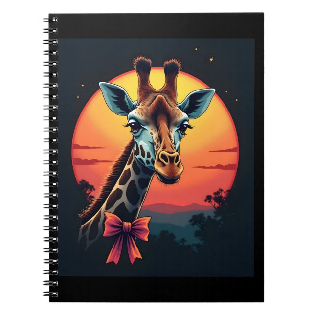 Giraffe Neck Like a Rollercoaster Run Funny Retro  Notebook (Front)