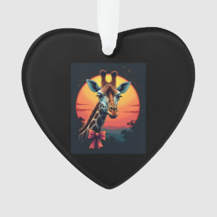 Giraffe Neck Like a Rollercoaster Run Funny Retro Ornament