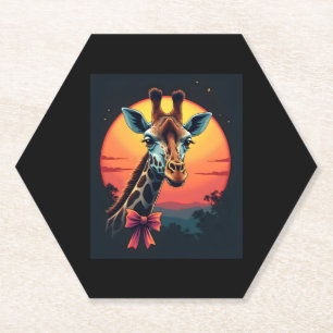 Giraffe Neck Like a Rollercoaster Run Funny Retro Paper Coaster