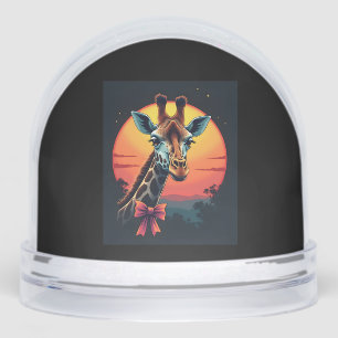 Giraffe Neck Like a Rollercoaster Run Funny Retro Snow Globe