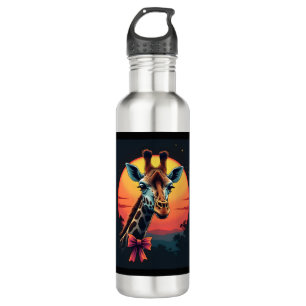 Giraffe Neck Like a Rollercoaster Run Funny Retro Stainless Steel Water Bottle