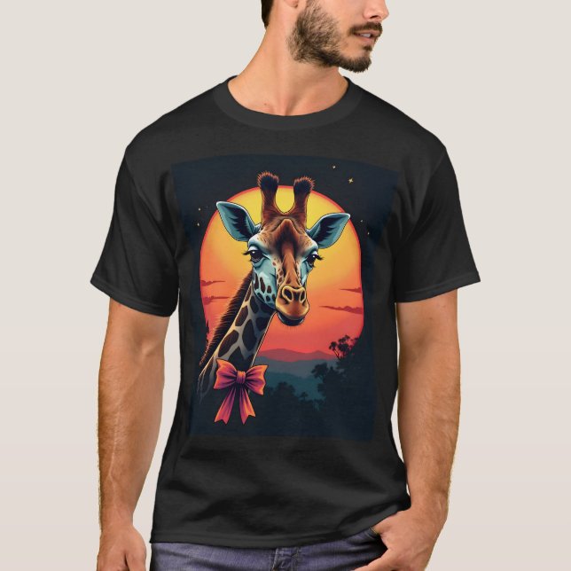 Giraffe Neck Like a Rollercoaster Run Funny Retro  T-Shirt (Front)