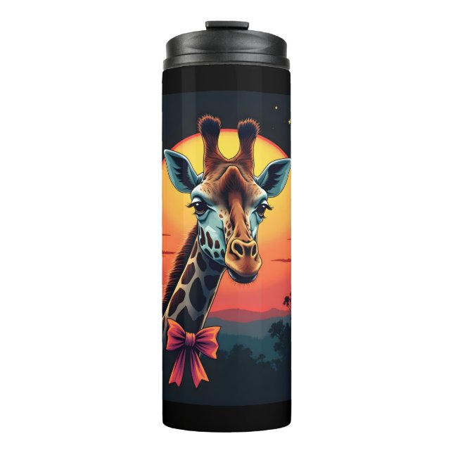 Giraffe Neck Like a Rollercoaster Run Funny Retro  Thermal Tumbler (Front)