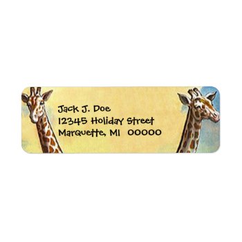 Giraffe Necks Safari Travel Return Address Label by layooper at Zazzle