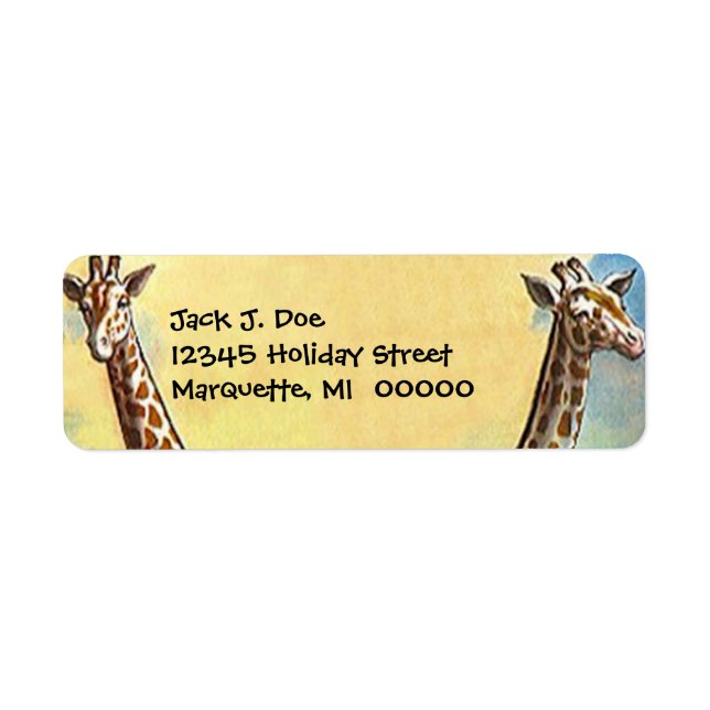 Giraffe Necks Safari Travel Return address Label (Front)