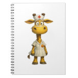 Giraffe Nurse Cartoon – Whimsical Healthcare Hero  Notebook