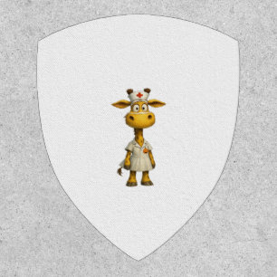Giraffe Nurse Cartoon � Whimsical Healthcare Hero Patch