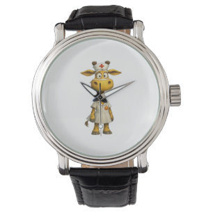 Giraffe Nurse Cartoon – Whimsical Healthcare Hero Watch