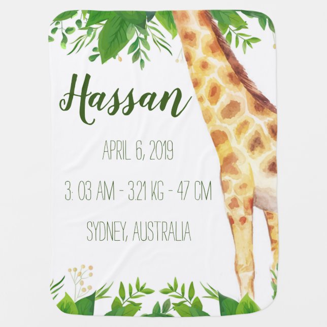 Giraffe Nursery Blanket (Front)