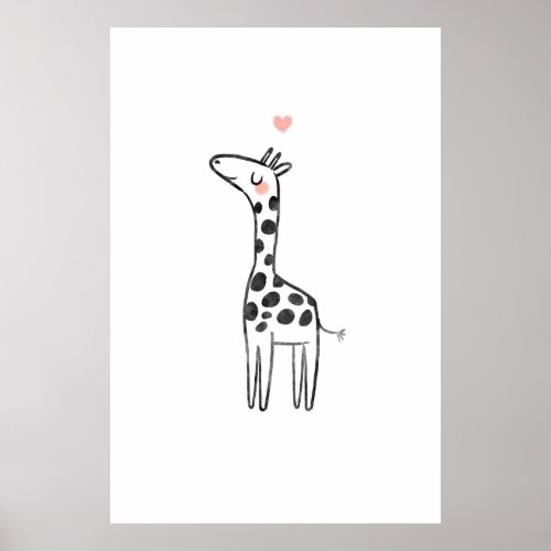 Giraffe nursery cute wall art heart