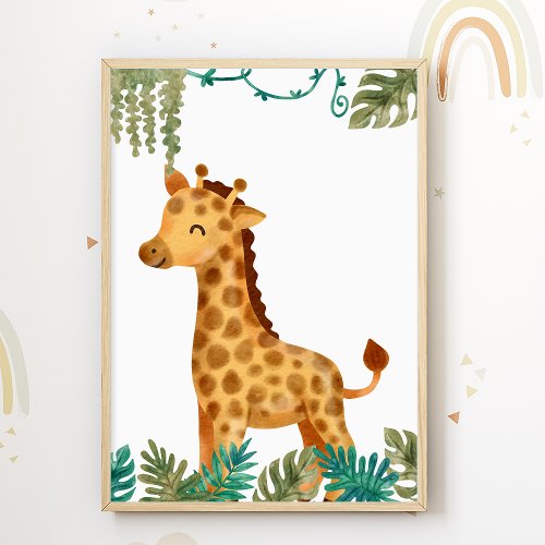 Giraffe Nursery Poster Animal Kids Room Print