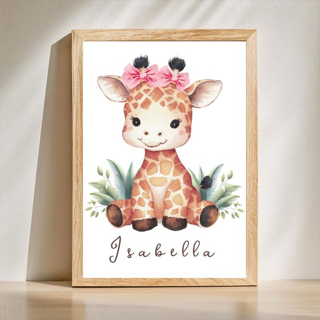 Giraffe Nursery Poster – Safari Wall Art for Girls (Creator Uploaded)