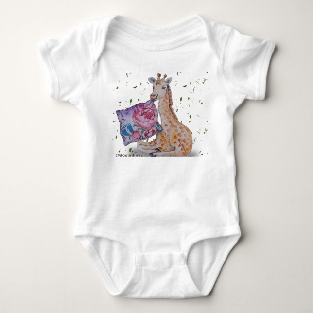 Giraffe Nursery Theme Baby Clothes Bodysuit (Front)