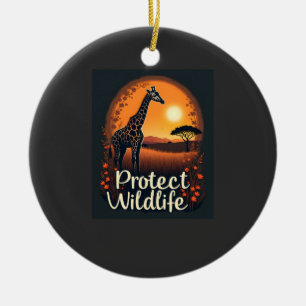 Giraffe of the Savanna Tank Top Ceramic Ornament