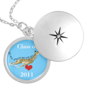 Giraffe Oh the Places We Will Go -Graduation Silver Plated Necklace