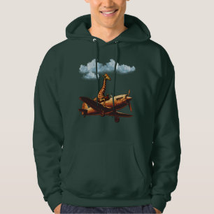 Giraffe on a plane hoodie