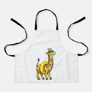 Giraffe on Beach with Swim ring & Sunglasses Apron