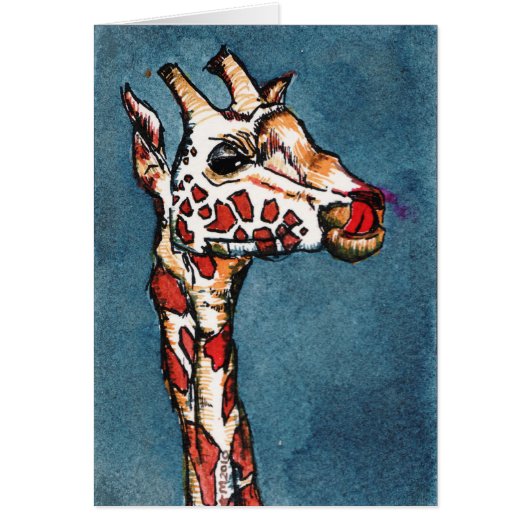 giraffe on blue cards (Front)
