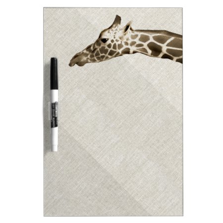 Giraffe On Linen Look Dry Erase Board