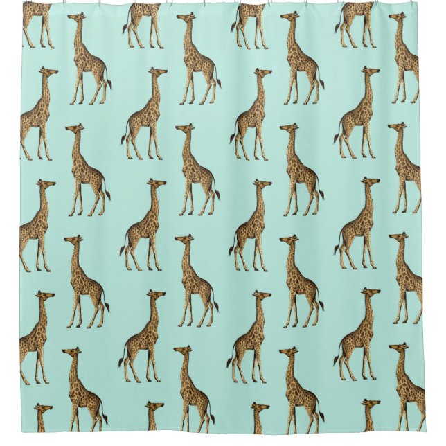 Giraffe on Parade Shower Curtain (Front)