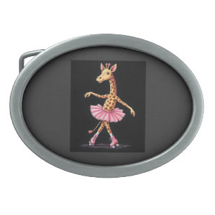 Giraffe On Roller Skates In Pink Tutu Tank Top Belt Buckle