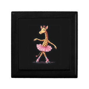 Giraffe On Roller Skates In Pink Tutu Tank Top Gift Box