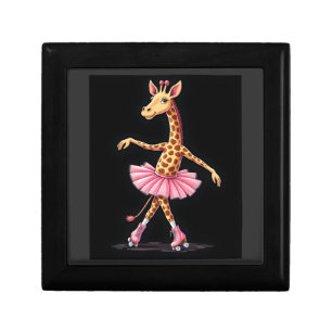 Giraffe On Roller Skates In Pink Tutu Tank Top Gift Box