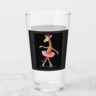 Giraffe On Roller Skates In Pink Tutu Tank Top Glass