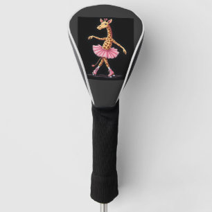 Giraffe On Roller Skates In Pink Tutu Tank Top Golf Head Cover