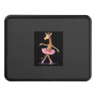 Giraffe On Roller Skates In Pink Tutu Tank Top Hitch Cover