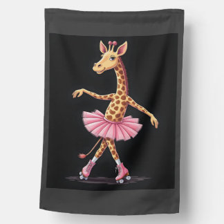 Giraffe On Roller Skates In Pink Tutu Tank Top House Flag
