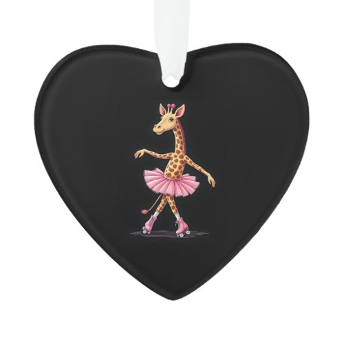 Giraffe On Roller Skates In Pink Tutu Tank Top Ornament