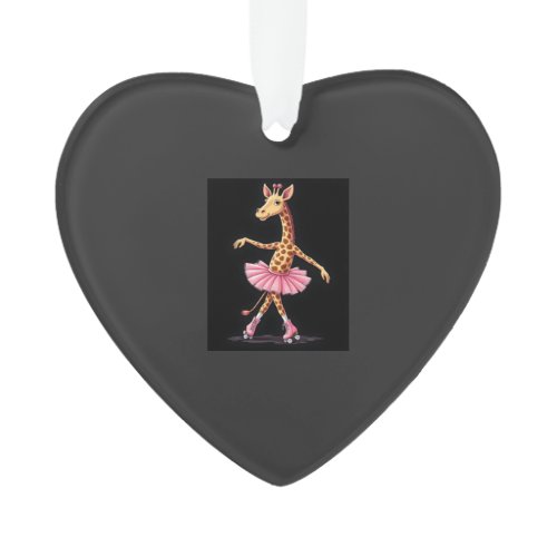 Giraffe On Roller Skates In Pink Tutu Tank Top Ornament