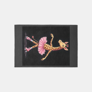 Giraffe On Roller Skates In Pink Tutu Tank Top Rug