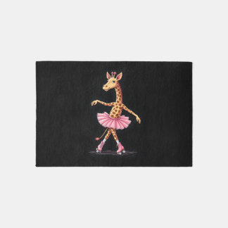 Giraffe On Roller Skates In Pink Tutu Tank Top Rug