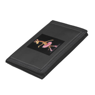 Giraffe On Roller Skates In Pink Tutu Tank Top Tri-fold Wallet