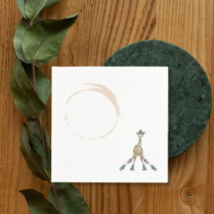 Giraffe on skates for baby shower napkins