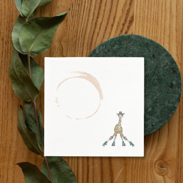 Giraffe on skates for baby shower  napkins (Creator Uploaded)