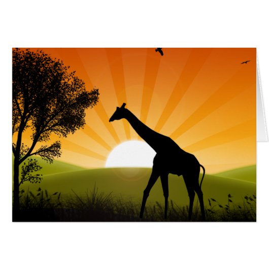 Giraffe On The Move Cards (Front Horizontal)