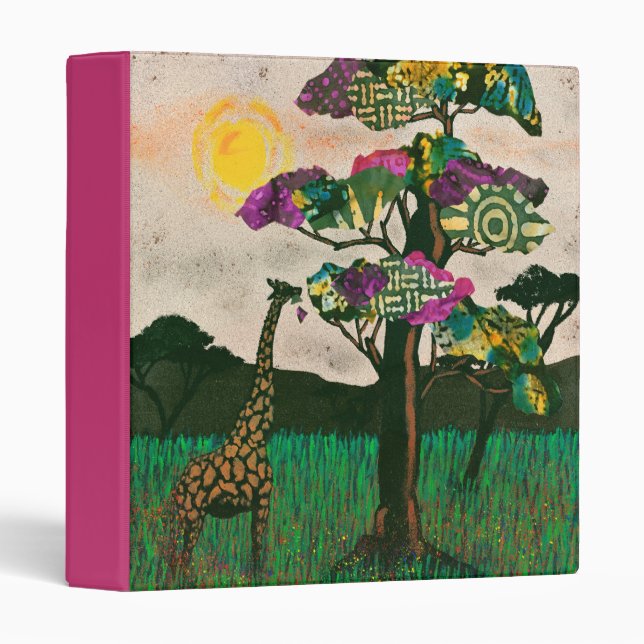 Giraffe on the Planes of Africa 3 Ring Binder (Front/Spine)