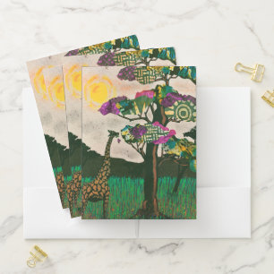 Giraffe on the Planes of Africa Pocket Folder