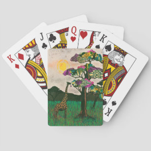 Giraffe on the Planes of Africa Poker Cards