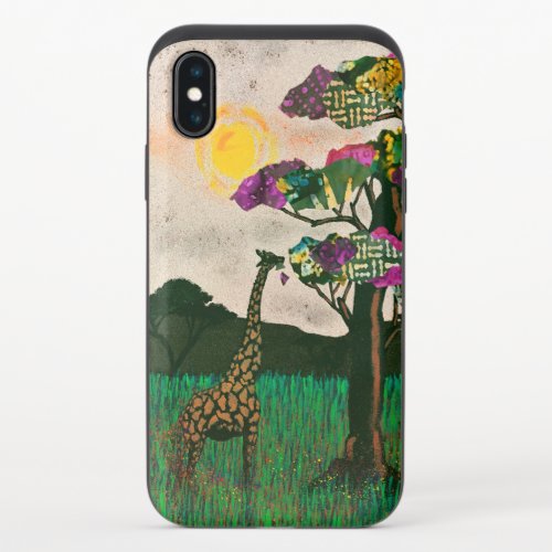 Giraffe on the Planes of Africa iPhone X Slider Case