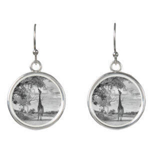 Giraffe on the road earrings