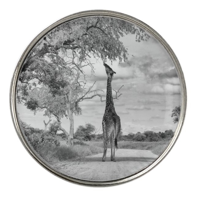 Giraffe on the road golf ball marker (Front)