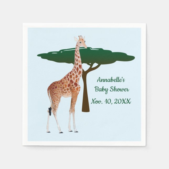 Giraffe On The Savanna Napkins (Front)